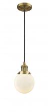 Innovations Lighting 201C-BB-G201-6 - Beacon - 1 Light - 6 inch - Brushed Brass - Cord hung - Mini Pendant