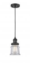 Innovations Lighting 201C-BK-G182S - Canton - 1 Light - 5 inch - Matte Black - Cord hung - Mini Pendant