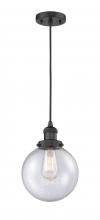 Innovations Lighting 201C-BK-G204-8 - Beacon - 1 Light - 8 inch - Matte Black - Cord hung - Mini Pendant