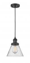 Innovations Lighting 201C-BK-G44 - Cone - 1 Light - 8 inch - Matte Black - Cord hung - Mini Pendant