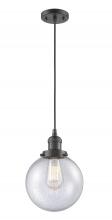 Innovations Lighting 201C-OB-G204-8 - Beacon - 1 Light - 8 inch - Oil Rubbed Bronze - Cord hung - Mini Pendant