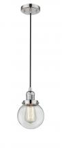 Innovations Lighting 201C-PN-G202-6 - Beacon - 1 Light - 6 inch - Polished Nickel - Cord hung - Mini Pendant