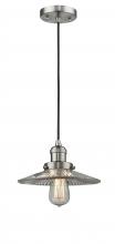 Innovations Lighting 201C-SN-G2 - Halophane - 1 Light - 9 inch - Brushed Satin Nickel - Cord hung - Mini Pendant