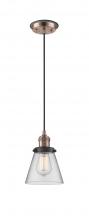 Innovations Lighting 201CBP-ACBK-G62 - Cone - 1 Light - 6 inch - Antique Copper - Cord hung - Mini Pendant