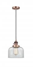 Innovations Lighting 201CSW-AC-G72 - Bell - 1 Light - 8 inch - Antique Copper - Cord hung - Mini Pendant