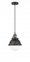  201CSW-BAB-HFS-61-BK - Hampden - 1 Light - 7 inch - Black Antique Brass - Cord hung - Mini Pendant