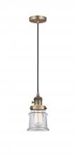 Innovations Lighting 201CSW-BB-G182S - Canton - 1 Light - 5 inch - Brushed Brass - Cord hung - Mini Pendant
