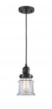 Innovations Lighting 201CSW-BK-G182S - Canton - 1 Light - 5 inch - Matte Black - Cord hung - Mini Pendant