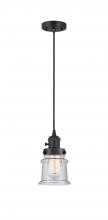 Innovations Lighting 201CSW-BK-G184S - Canton - 1 Light - 5 inch - Matte Black - Cord hung - Mini Pendant