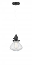 Innovations Lighting 201CSW-BK-G324 - Olean - 1 Light - 7 inch - Matte Black - Cord hung - Mini Pendant