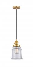 Innovations Lighting 201CSW-SG-G182 - Canton - 1 Light - 6 inch - Satin Gold - Cord hung - Mini Pendant