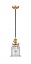 Innovations Lighting 201CSW-SG-G184 - Canton - 1 Light - 6 inch - Satin Gold - Cord hung - Mini Pendant