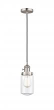 Innovations Lighting 201CSW-SN-G312 - Dover - 1 Light - 5 inch - Brushed Satin Nickel - Cord hung - Mini Pendant