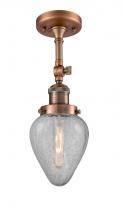 Innovations Lighting 201F-AC-G165 - Geneseo - 1 Light - 7 inch - Antique Copper - Semi-Flush Mount