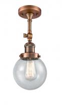 Innovations Lighting 201F-AC-G204-6 - Beacon - 1 Light - 6 inch - Antique Copper - Semi-Flush Mount
