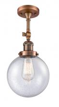 Innovations Lighting 201F-AC-G204-8 - Beacon - 1 Light - 8 inch - Antique Copper - Semi-Flush Mount