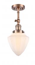  201F-AC-G661-7 - Bullet - 1 Light - 6 inch - Antique Copper - Semi-Flush Mount