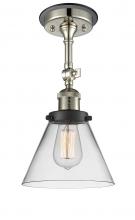 Innovations Lighting 201FBP-PNBK-G42 - Cone - 1 Light - 8 inch - Polished Nickel - Semi-Flush Mount