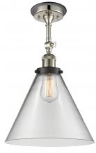 Innovations Lighting 201FBP-PNBK-G42-L - Cone - 1 Light - 12 inch - Polished Nickel - Semi-Flush Mount