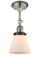 Innovations Lighting 201FBP-PNBK-G61 - Cone - 1 Light - 6 inch - Polished Nickel - Semi-Flush Mount