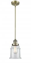 Innovations Lighting 201S-AB-G182 - Canton - 1 Light - 7 inch - Antique Brass - Stem Hung - Mini Pendant