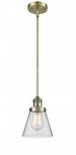 Innovations Lighting 201S-AB-G62 - Cone - 1 Light - 6 inch - Antique Brass - Stem Hung - Mini Pendant