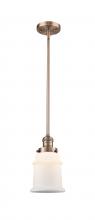 Innovations Lighting 201S-AC-G181 - Canton - 1 Light - 7 inch - Antique Copper - Stem Hung - Mini Pendant