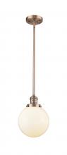 Innovations Lighting 201S-AC-G201-8 - Beacon - 1 Light - 8 inch - Antique Copper - Stem Hung - Mini Pendant