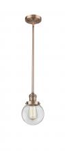 Innovations Lighting 201S-AC-G202-6 - Beacon - 1 Light - 6 inch - Antique Copper - Stem Hung - Mini Pendant