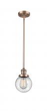 Innovations Lighting 201S-AC-G204-6 - Beacon - 1 Light - 6 inch - Antique Copper - Stem Hung - Mini Pendant