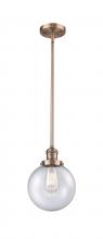 Innovations Lighting 201S-AC-G204-8 - Beacon - 1 Light - 8 inch - Antique Copper - Stem Hung - Mini Pendant