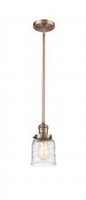 Innovations Lighting 201S-AC-G513 - Bell - 1 Light - 5 inch - Antique Copper - Stem Hung - Mini Pendant