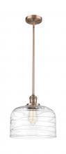 Innovations Lighting 201S-AC-G713-L - Bell - 1 Light - 12 inch - Antique Copper - Stem Hung - Mini Pendant