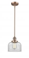 Innovations Lighting 201S-AC-G72 - Bell - 1 Light - 8 inch - Antique Copper - Stem Hung - Mini Pendant