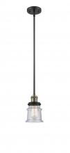Innovations Lighting 201S-BAB-G184S - Canton - 1 Light - 5 inch - Black Antique Brass - Stem Hung - Mini Pendant