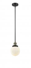 Innovations Lighting 201S-BAB-G201-6 - Beacon - 1 Light - 6 inch - Black Antique Brass - Stem Hung - Mini Pendant