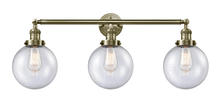 Innovations Lighting 205-AB-G204-8 - Beacon - 3 Light - 32 inch - Antique Brass - Bath Vanity Light
