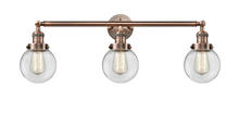 Innovations Lighting 205-AC-G202-6 - Beacon - 3 Light - 30 inch - Antique Copper - Bath Vanity Light