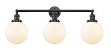 Innovations Lighting 205-BK-G201-8 - Beacon - 3 Light - 32 inch - Matte Black - Bath Vanity Light