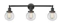 Innovations Lighting 205-BK-G202-6 - Beacon - 3 Light - 30 inch - Matte Black - Bath Vanity Light