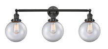 Innovations Lighting 205-BK-G202-8 - Beacon - 3 Light - 32 inch - Matte Black - Bath Vanity Light