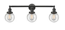 Innovations Lighting 205-BK-G204-6 - Beacon - 3 Light - 30 inch - Matte Black - Bath Vanity Light