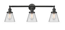 Innovations Lighting 205-BK-G62 - Cone - 3 Light - 30 inch - Matte Black - Bath Vanity Light