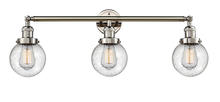 Innovations Lighting 205-PN-G204-6 - Beacon - 3 Light - 30 inch - Polished Nickel - Bath Vanity Light