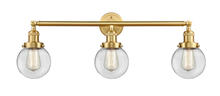 Innovations Lighting 205-SG-G202-6 - Beacon - 3 Light - 30 inch - Satin Gold - Bath Vanity Light