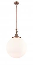 Innovations Lighting 206-AC-G201-16 - Beacon - 1 Light - 12 inch - Antique Copper - Stem Hung - Mini Pendant