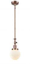 Innovations Lighting 206-AC-G201-6 - Beacon - 1 Light - 6 inch - Antique Copper - Stem Hung - Mini Pendant
