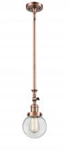Innovations Lighting 206-AC-G202-6 - Beacon - 1 Light - 6 inch - Antique Copper - Stem Hung - Mini Pendant