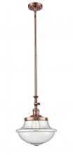 Innovations Lighting 206-AC-G544 - Oxford - 1 Light - 12 inch - Antique Copper - Stem Hung - Mini Pendant
