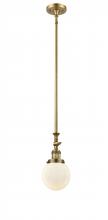 Innovations Lighting 206-BB-G201-6 - Beacon - 1 Light - 6 inch - Brushed Brass - Stem Hung - Mini Pendant